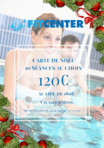 Carte de Noel O Fit Center - 60€ sur séance aquafitness